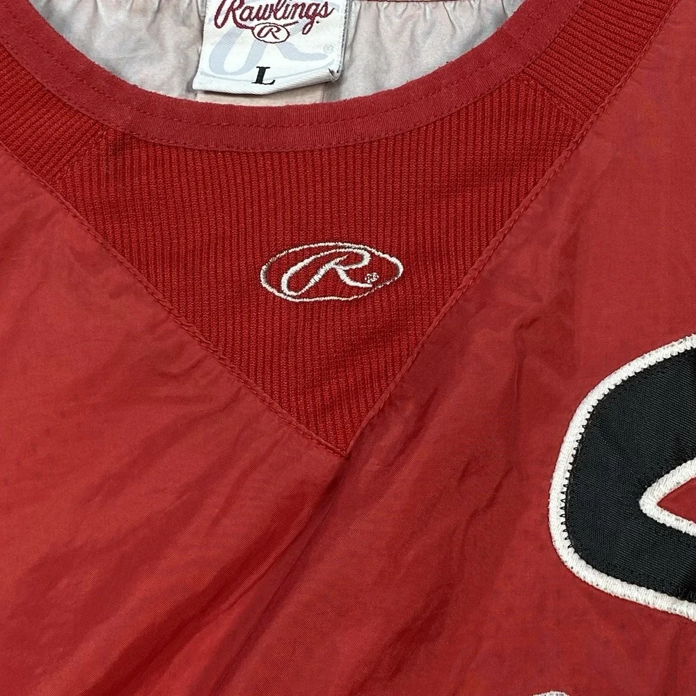 Rawlings Baseball Collegiate #12‎ V-Neck Warmup Jacket Sz L Slash Pockets - Picture 5 of 8